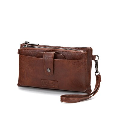 myfriday Vintage Vegan Leather Wristlet Clutch Purse for Women with Zip Around 2 Strap &amp; Detchable Card Holder