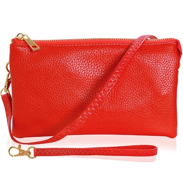 Red Clutch Purse Wristlets for Women - Red Handbag Wristlet for Women, Small Crossbody Clutch Purses for Women, Red Wallets for Women, Red Vegan Leather Wristlet, Small Clutch Purses Womens Wristlet