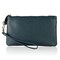 befen Women&#39;s Leather Wristlet Clutch Wallet, Smartphone Wristlet Purse Signature Wallet (Dark Teal Blue)