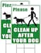 2-Pack Clean Up After Your Dog Signs, 12.6" x 9.5" with Metal Stake, No Dog Poop Lawn Signs with UV Protected &amp; Waterproof, Double Sided Pick Up After Your Dog Sign for Yard