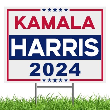 Kamala Harris Yard Sign for President 2024,Harris Yard Sign Outdoor We Are Not Going Back,17" x 12" With Metal H Stake Waterproof Double Sided For Democracy President Vote Lawn Sign