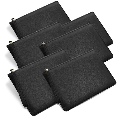 Amylove 6 Pieces Bridesmaid Clutch Bag Wristlet Wallet for Women PU Leather Purse Zipper Makeup Bag Handbag for Bridal Shower Wedding Bridesmaid Gifts (Black)