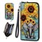 CAPAUNVDA Wristlet Wallets For Women With Card Holder Zipper Pocket,Slim PU Leather Cute women&#39;s Wristlet Wallet Clutch For Women Girls,Cute Elephant Sunflowers