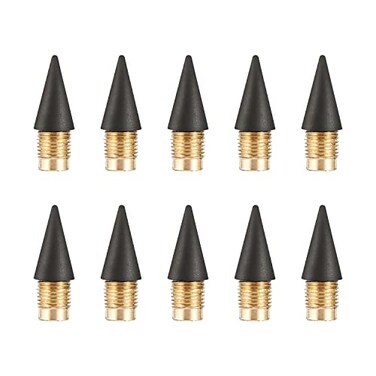 10 Pcs Everlasting Pencil Replaceable refill Metal Infinite Pencil Replaceable Graphite Nib Reusable Inkless Writing Pens Nib Inkless Pencils Eternal Replacement Head Pencils Head for Writing Drawing
