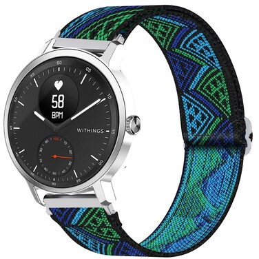 Compatible for Withings ScanWatch Band, Stretch Elastics Nylon Adjustable Replacement Strap Compatible for Withings ScanWatch 42mm/38mm Hybrid Smartwatch (Blueprint, Withings ScanWatch 38mm)