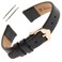 Gilden Ladies 6-14mm Classic Calfskin Black Leather Watch Band F60-0114 (14mm, Standard, Black, Gold-Tone Buckle)