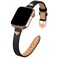 JR.DM Elegant Slim Leather Bands Compatible with Apple Watch Band 38mm 40mm 41mm 42mm 44mm 45mm 49mm, Designer Top Grain Black Leather Watch Band with Charms, Feminine Design for Ultra SE &amp; Series 8 7