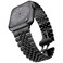 baozai Compatible with Apple Watch Band 42mm 41mm 40mm 38mm, iWatch Series 10-1 SE Stainless Steel Strap with Butterfly Folding Clasp for Women, Black