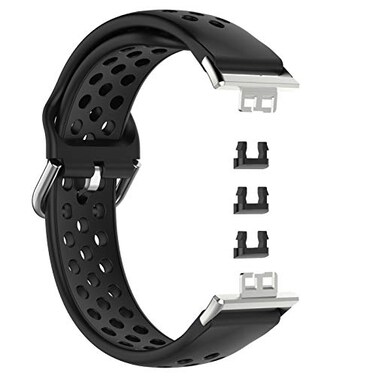 LOKEKE for Huawei Watch Fit Replacement Wrist Band - 18MM Replacement Silicone Wrist Watch Band Strap For Huawei Watch Fit(Silicone Black)