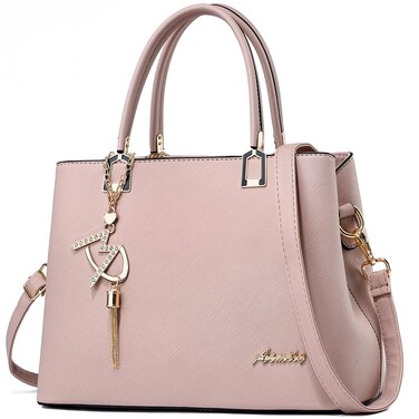 Womens Purses and Handbags Shoulder Bags Ladies Designer Top Handle Satchel Tote Bag (Dark Pink)