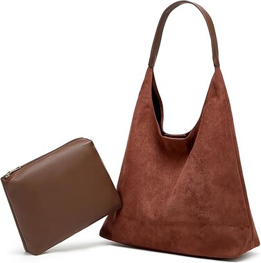 Trendy Suede Tote Bags for Women Work Bags Retro Suede Slouchy Bag Travel Handbag Office College Tote Handbag 2024