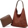 Trendy Suede Tote Bags for Women Work Bags Retro Suede Slouchy Bag Travel Handbag Office College Tote Handbag 2024