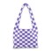 Dvagoent Checkered Bags for Women, Checkered Purse, Checkerboard Tote Bag, Plaid Tote Handbag, Versatile Street Fashion Bag (purple white)