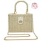 Handwoven Rattan Bag for women-Wicker Woven Square Crossbody vintage Chic Casual Beach Boho Tote Bag Straw Bag White（no pendant）