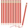 12 Pieces Erasable Pencils Pencils Sharpened Pencils HB Pencils with Eraser Wood Correcting Pencils Checking Pencils (Red)