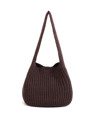 ENBEI Women's Handcrafted Crochet Tote Bag Knit Shoulder bag,All-Season Handwoven Beach Bag, Cute Eco-Friendly Handmade Tote for Shopping, Travel, Daily Use, Gift Box Packaging（Brown