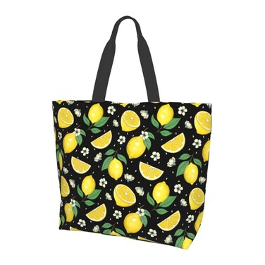 Majoug Lemons Tote Bags for Women Reusable Shopping Bag Travel tote bag Shoulder Bag Beach Bag for Gym Travel Picnic Work Daily