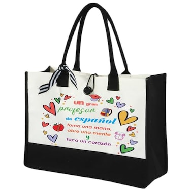 1step2dream Spanish Gifts for Teacher   Personalized Women Teacher Tote Bag for Teachers Day   Espa&ntilde;ol Teacher Gift