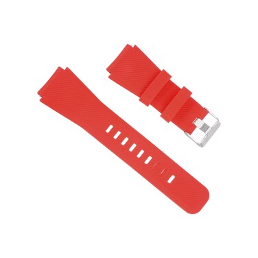uxcell Rubber Watch Band 22mm Width, Unique Design Replacement Silicone Watch Strap for Gear S2 S3 S4 and GT/Smart Watch, Red