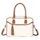 Over Earth Genuine Leather Satchel Handbags for Women Purse Top Handle Shoulder Bag(O197E Upgrade Beige/Brown)