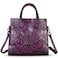 Genuine Leather Tote Bag for Women Satchel Embossed Leather Handbag Top Handle Bags Handmade Purse Crossbody Handbags (Purple)
