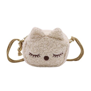 Cute Purse for Women Plush Coin Purse Kitten Crossbody Bag Small Faux Fur Handbag Shoulder Kawaii Cat Purse Satchel