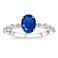 BONLAVIEGEM Created Sapphire Rings for Women Oval-Cut Sapphire Engagement Ring for Women White Gold Plated Blue Ring for Women Wedding Promise Ring Size 7