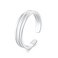 SILBERTALE 925 Sterling Silver Open Toe Rings for Women Minimalist Triple Line Cuff Toe Rings Adjustable Pinky Ring Size 2-4