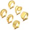 KOHOTA 6PCS Thick Dome Chunky Rings for Women 18K Gold Plated Braided Twisted Signet Ring Big Croissant Ring Minimalist Statement Ring Size 5-10