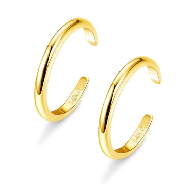 HAIAISO 14K Gold Filled Toe Rings Adjustable Toe Ring for Women Thin Toe Rings Open Band Toe Ring Summer Beach Foot Jewelry Set(2Pcs)