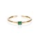 namana Dainty Gold Ring for Women with a Single Green Square Stone, Cute Emerald Green Ring for Women, Adjustable Gold Rings for Women, Simple Emerald Green Rings for Women