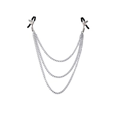 Body Chain Stainless Steel Adjustable Body Clamps Body Ring Non-Piercing for Women Faux Body Jewelry (silver)