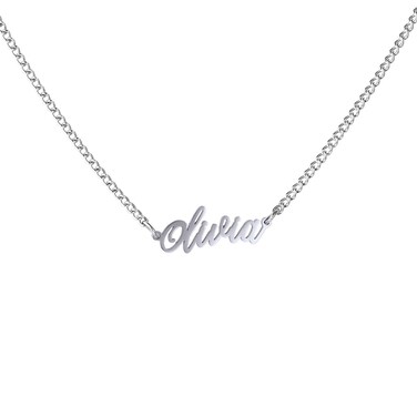 WIGERLON Custom Name Necklace Personalized Pendant 18k White Gold Plated for Women Olivia