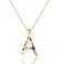 Eben-Ezer 18K Gold Box Chain Choker Initial Necklace Multi-Color Zircon Letter Pendant Script Name Custom Necklace for Women Gift Alphabet 26 A-Z(A)