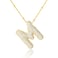 KELMALL Cubic Zirconia Bubble Initial Letter Necklace for Women - Elegant Gold Plated A-Z Alphabet Name Pendant Necklace with Rhinestone - Personalized Gift