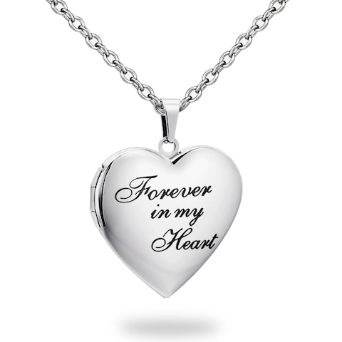 PHOCKSIN Forever In My Heart Locket Necklace For Women Lockets For Girlfriend That Hold Pictures Gifts For Christmas Mothers Day