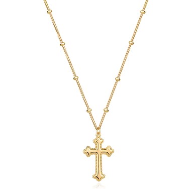 Valloey Rover Gold Cross Necklace for Women 14K Gold Plated Chain Necklace Dainty Gold Cross Pendant Necklace Simple Cute Necklaces for Women Christian Faith Necklace Jewelry (Style 5)