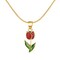 14K Yellow Gold Tulip Necklace, Vintage Elegant Tulip Flower Necklace for Women, Lily Flower Necklace Aesthetic Clavicle Chain Choker, necklace for women, collar de tulipan jewelry