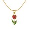 14K Yellow Gold Tulip Necklace, Vintage Elegant Tulip Flower Necklace for Women, Lily Flower Necklace Aesthetic Clavicle Chain Choker, necklace for women, collar de tulipan jewelry