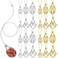 Landical 24 Pcs Crystal Cage Necklace 3 Sizes Crystal Stone Holder Necklace Adjustable Metal Valentine's Day Gift for Women(Classic)
