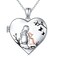 Ladytree S925 Sterling Silver Love Heart Mother and Child Keepsake Hold Pictures Photo Locket Memory Pendant Necklace Gifts for Women Grandma Mother Daughter