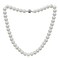 Mythlty Pearl Strand Necklace for Women or Men Faux Round White Crystal Pearl Costume Necklace Easy Open Clasp 10mm Wide 18" Fashion Jewelry Gifts for Her