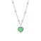 Yocoyee Color Change Love Heart Pendant Necklace Temperature Sense Color Changing Rings Glass Beaded Link Chain Trendy Necklace for Women-Necklace