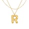 GIFT4U Bubble Letter Necklace Gold - 18K Gold Plated Initial Necklace, Layered Gold Necklaces, Gold Initial R Necklace, Trendy Initial Jewelry Bubble Balloon Letter Necklace Gifts for Women