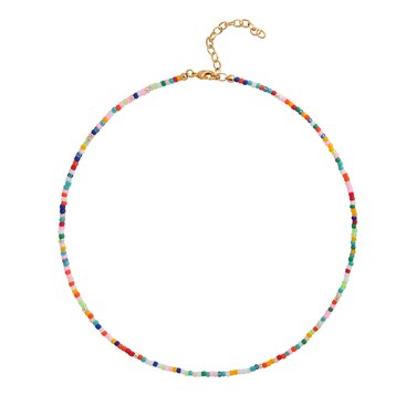 Wellike Beaded Choker Necklace for Women Aesthetic Boho Necklaces for Teen Girls Stainless Steel 18K Gold Plated Y2K Colorful Trendy Cute Summer Jewelry Gift