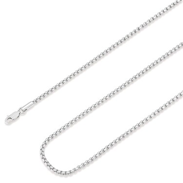 Waitsoul Mens Silver Chain Silver Box Chain for Women with 925 Sterling Silver Lobster Clasp 2.5mm Necklace for Women Mens Box Chain Silver Necklace Chain 26 Inch