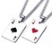 vicima Ace Necklace for Men and Women Ace of Spades Poker Necklace 24 Inches Stainless Steel Chain, BFF Necklace for 2