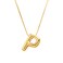 Xeyau Bubble Letter Necklace Balloon Initial Necklace for Women 14k Gold Stainless Steel Alphabet A-Z Pendant Necklace (P)