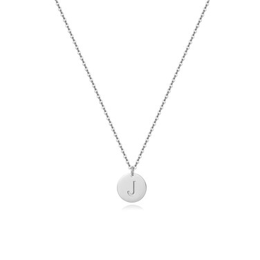 Aimber J Necklace,Initial Necklace for Women,Letter Necklace for Women(Silver,J)