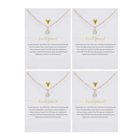 Your Always Charm Bridesmaid Gifts for Wedding Day 2/4/6 Pcs Bridesmaid Necklaces Thank You for Helping Us Necklace Bridesmaid Proposal Gifts Bridal Shower Gifts Jewelry